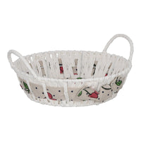 Set di 6 Cestini Rotondo Cm 24 Cherry In Filo Di Ferro Rivestito In Carta