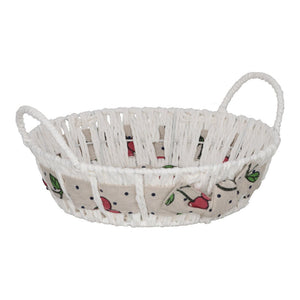 Set di 6 Cestini Rotondo Cm 24 Cherry In Filo Di Ferro Rivestito In Carta