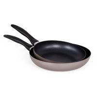 Set di 6 confezioni 2 padelle 24-28 Medua Tortora Alluminio Stampato Fondo Induzione