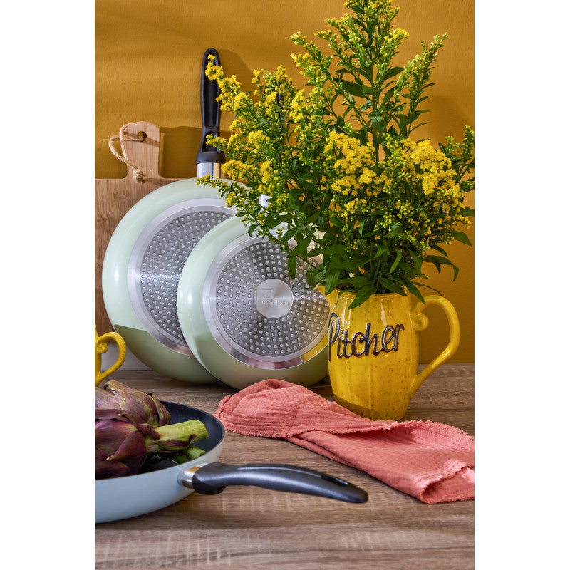 Set di 6 confezioni 2 padelle 24-28 Rural Green Alluminio Stampato Fondo Induzione