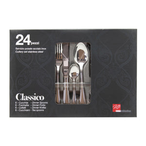 Set di 6 confezioni 24 Pezzi Posate Classico Inox 18/0