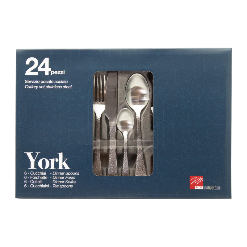 Set di 6 confezioni 24 Pezzi Posate York