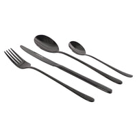 Set di 6 confezioni 24 Pz Posate Dorset In Acciaio 18/0 Finitura Nera