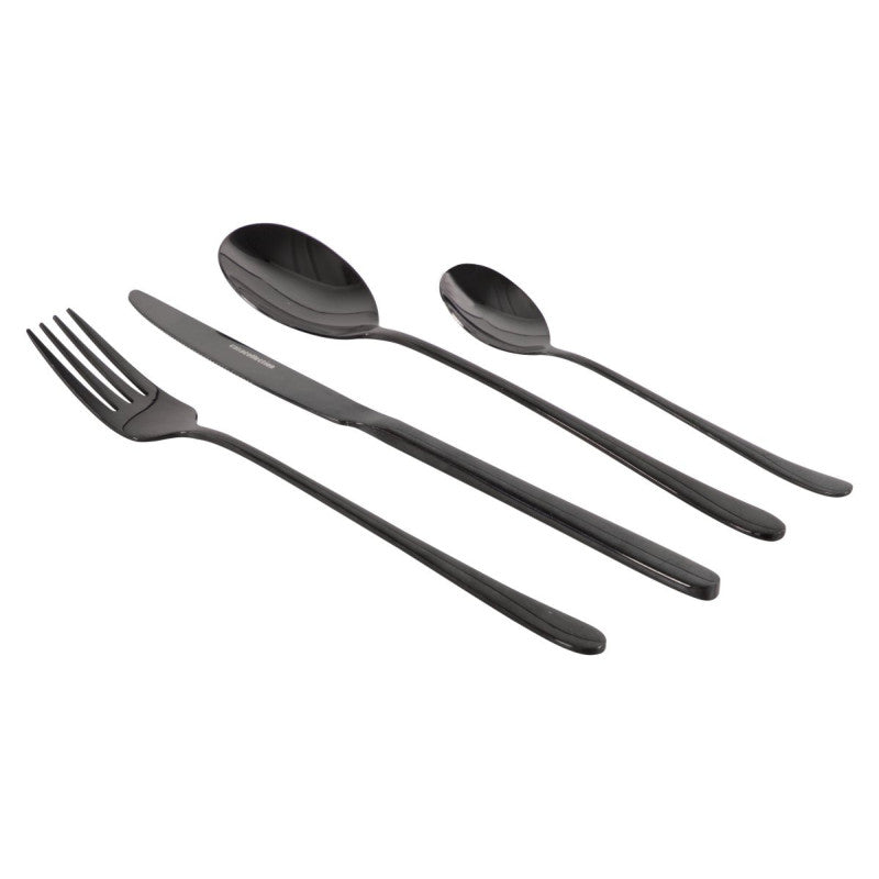 Set di 6 confezioni 24 Pz Posate Dorset In Acciaio 18/0 Finitura Nera