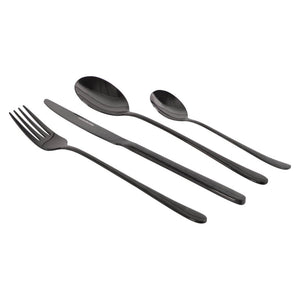 Set di 6 confezioni 24 Pz Posate Dorset In Acciaio 18/0 Finitura Nera