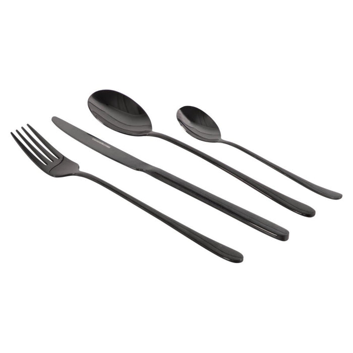 Set di 6 confezioni 24 Pz Posate Dorset In Acciaio 18/0 Finitura Nera