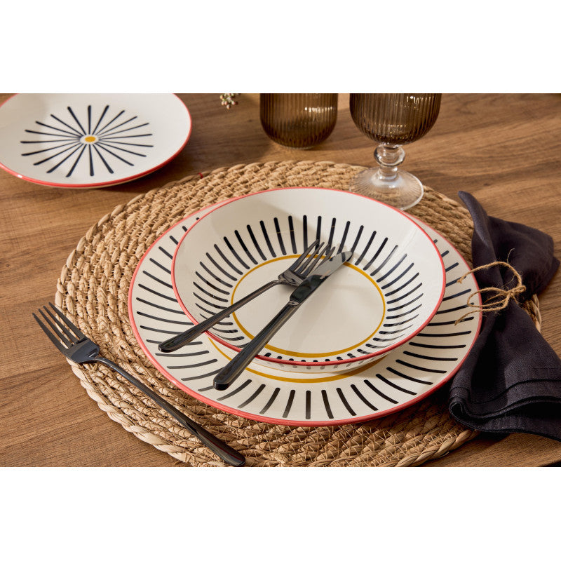 Set di 6 confezioni 24 Pz Posate Dorset In Acciaio 18/0 Finitura Nera