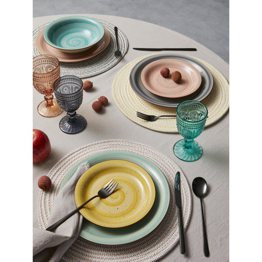 Set di 6 confezioni 24 Pz Posate Dorset In Acciaio 18/0 Finitura Nera