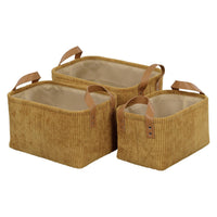 Set di 6 confezioni 3 Ceste porta tutto Micol Senape In 3 Dimensioni 
Velluto A Coste