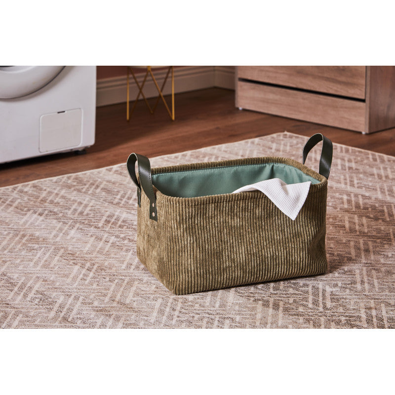 Set di 6 confezioni 3 Ceste porta tutto Micol Verde In 3 Dimensioni 
Velluto A Coste