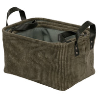 Set di 6 confezioni 3 Ceste porta tutto Micol Verde In 3 Dimensioni 
Velluto A Coste