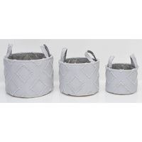 Set di 6 confezioni 3 Cesti Portatutto Tondi Con Manici Rhombus Grigio