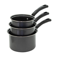 Set di 6 confezioni 3 Pezzi Casseruole 1 Manico Ø 16/18/20 Cm Grigio