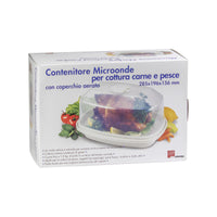 Set di 6 Contenitori Per Cottura Carne 28,5x19,6 Cm Con Coperchio X Microonde
