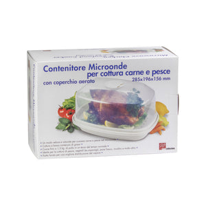Set di 6 Contenitori Per Cottura Carne 28,5x19,6 Cm Con Coperchio X Microonde