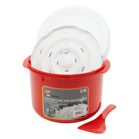 Set di 6 Cuoci Riso Per Microonde 2,8 Lt Rosso
