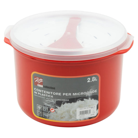 Set di 6 Cuoci Riso Per Microonde 2,8 Lt Rosso