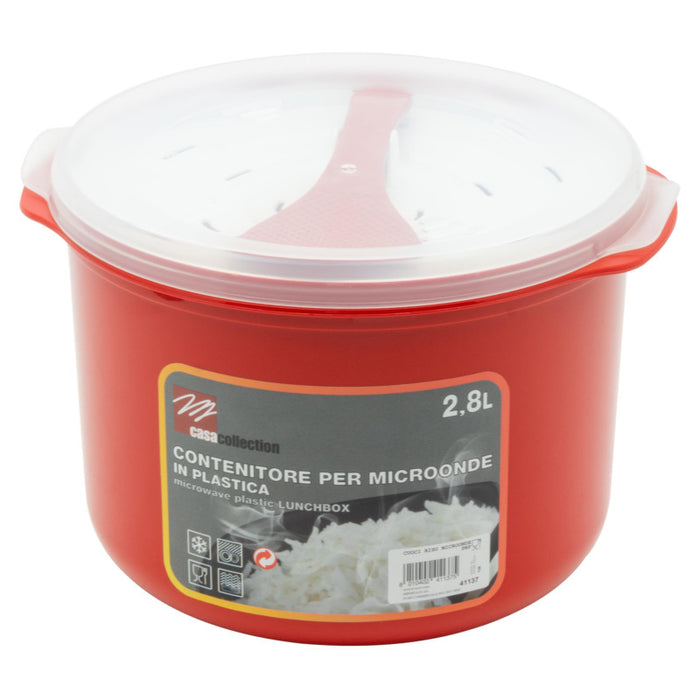Set di 6 Cuoci Riso Per Microonde 2,8 Lt Rosso