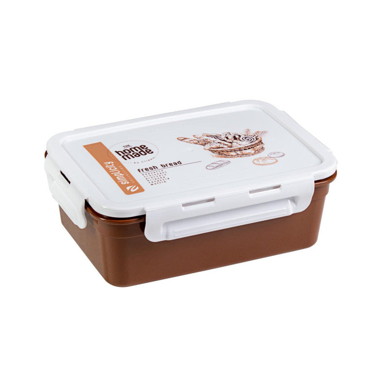 Set di 6 Lunch Box 3pezzi+vassoio Rett Marronepnp