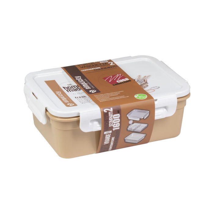 Set di 6 Lunch Box 3pezzi+vassoio Rett Marronepnp