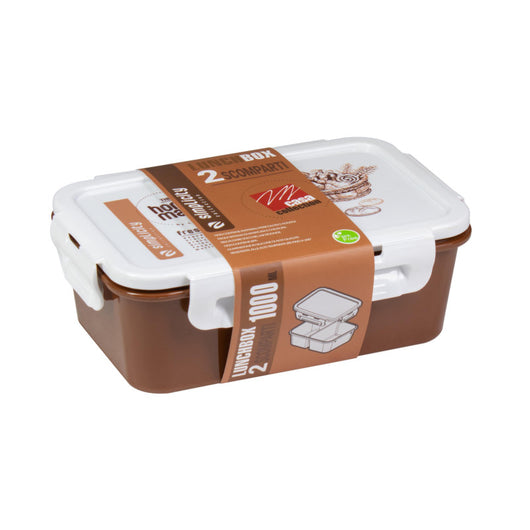 Set di 6 Lunchbox 2 Scomparti 1000ml Marrone Pnp