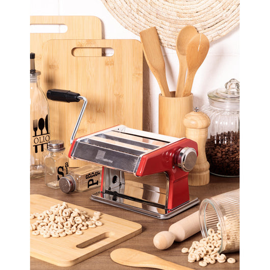 Set di 6 Macchine Per Pasta Con Inserti In Abs Rossi 22x19x14 Cm Acciaio