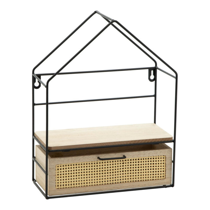 Set di 6 Mensole Portaoggetti Casetta Vienna Con Un Cassetto 32,5x25,5x11