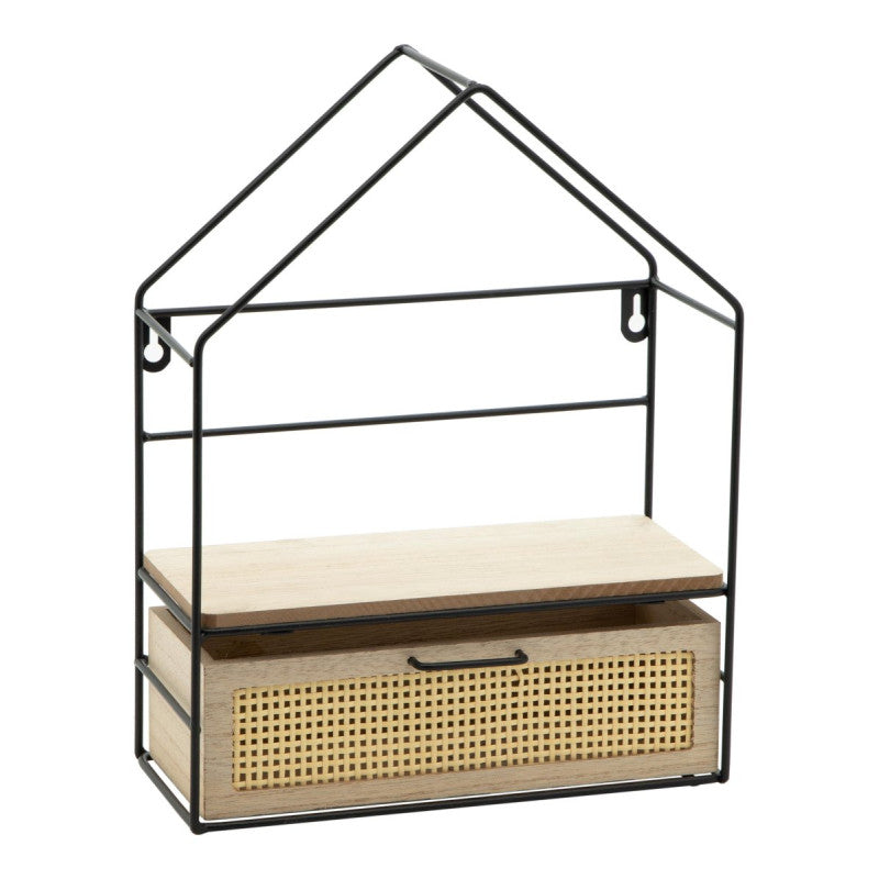 Set di 6 Mensole Portaoggetti Casetta Vienna Con Un Cassetto 32,5x25,5x11