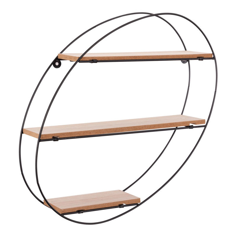 Set di 6 Mensole Portaoggetti Pieghevole Ovale 34,5x10x38 Nero