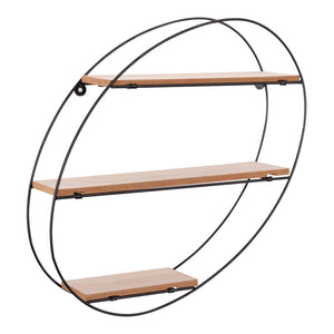 Set di 6 Mensole Portaoggetti Pieghevole Ovale 34,5x10x38 Nero