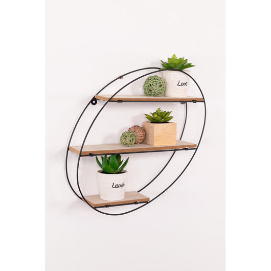 Set di 6 Mensole Portaoggetti Pieghevole Ovale 34,5x10x38 Nero