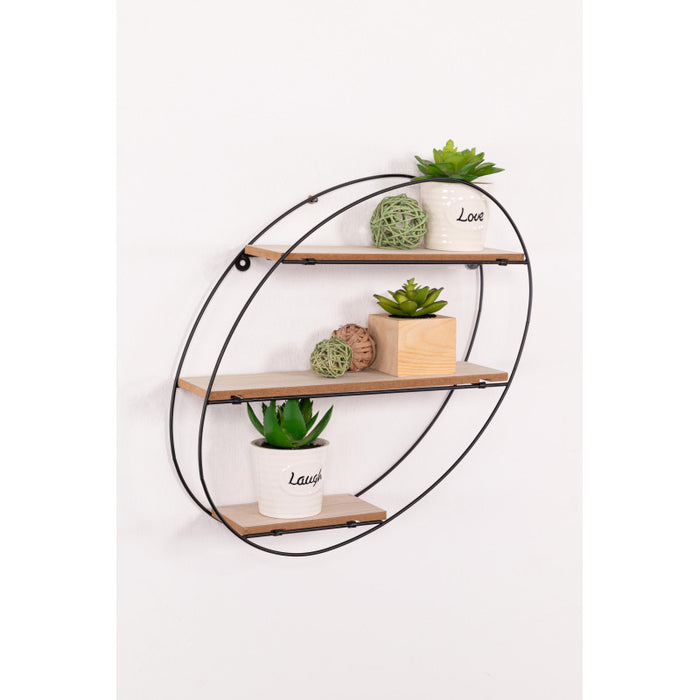 Set di 6 Mensole Portaoggetti Pieghevole Ovale 34,5x10x38 Nero