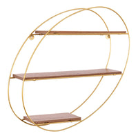 Set di 6 Mensole Portaoggetti Pieghevole Ovale 34,5x10x38 Oro