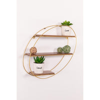 Set di 6 Mensole Portaoggetti Pieghevole Ovale 34,5x10x38 Oro