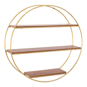 Set di 6 Mensole Portaoggetti Pieghevole Tonda 42x10x42 Oro