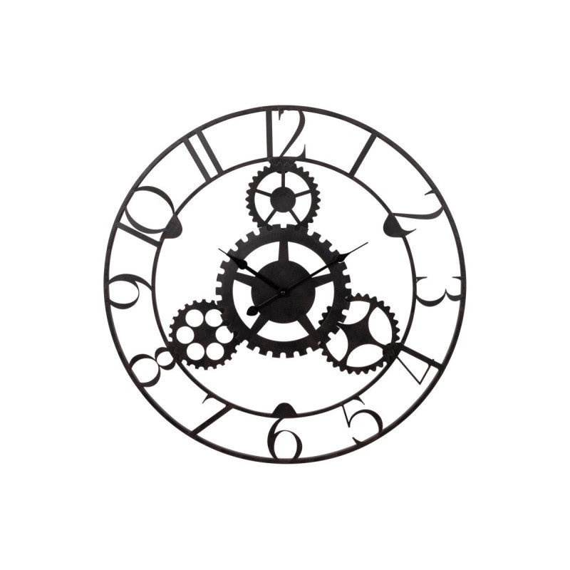 Set di 6 Orologi Da Parete Basel ø60 Cm In Metallo Nero