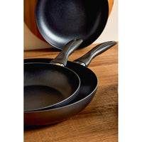 Set di 6 Padelle Alluminio Stampato Cm30 Medua Grigio Fondo Induzione Manico Bakelite