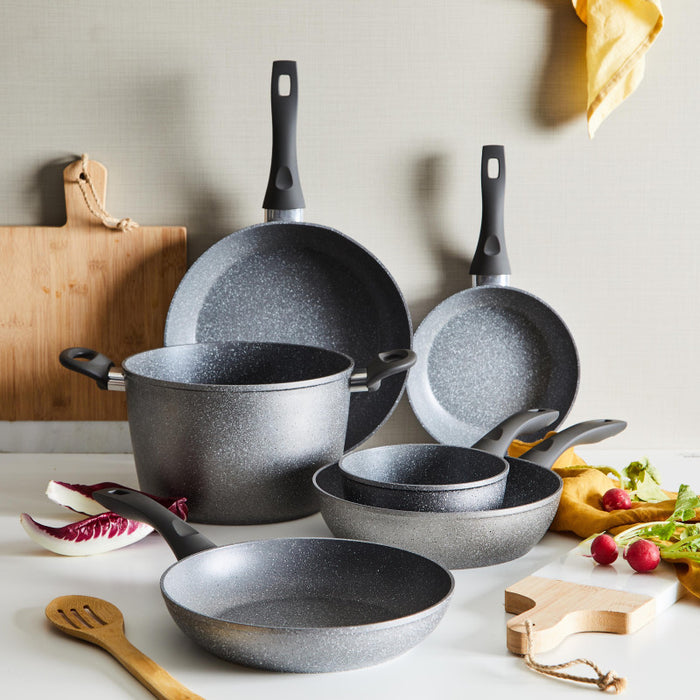 Set di 6 Padelle Alta Cm 24 Silver Rock