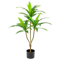 Set di 6 Piante Dracena Sintetica Real Touch H95cm Vaso Plastica 39lvs