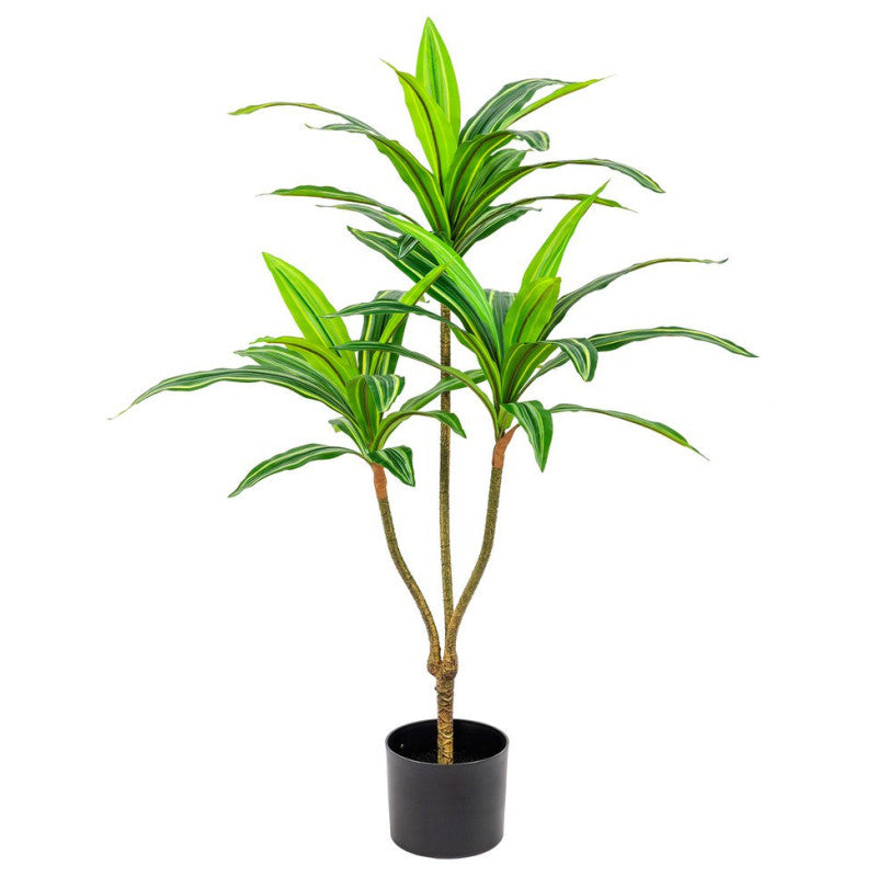 Set di 6 Piante Dracena Sintetica Real Touch H95cm Vaso Plastica 39lvs