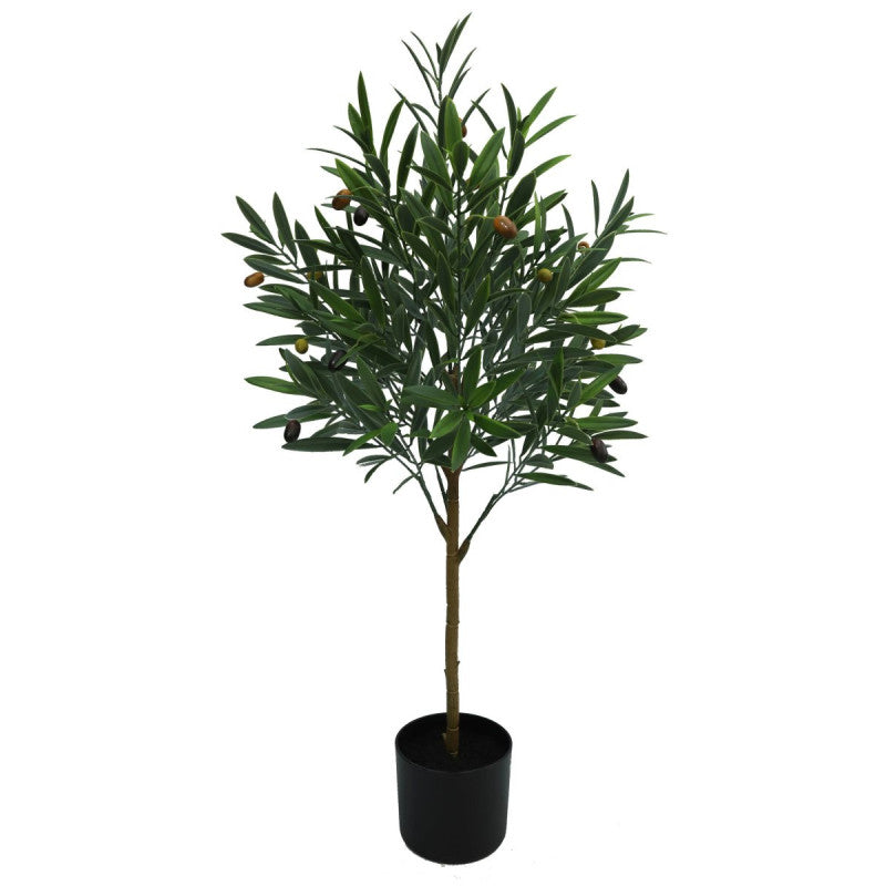 Set di 6 Piante Olivo Sintetico H100cm In Vaso Plastica