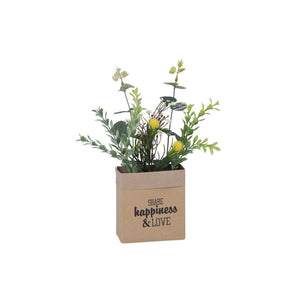 Set di 6 Piantine Decorativa Artificiale Home Made Con Busta 11,5x5x32