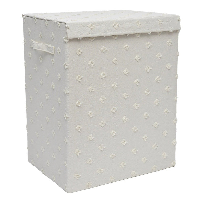 Set di 6 Porta Biancheria Pieghevole Pompon 40x30x50 Bianco