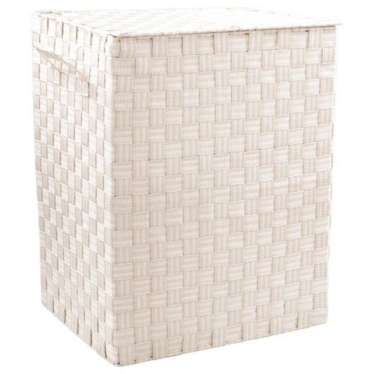 Set di 6 Porta Biancheria Twist Pieghevole Rett In Pp Intrecciato Beige 40x30x50