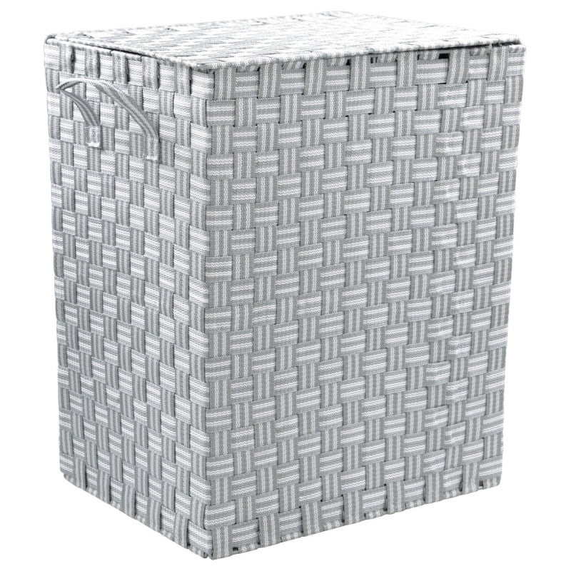 Set di 6 Porta Biancheria Twist Pieghevole Rett In Pp Intrecciato Grigio 40x30x50