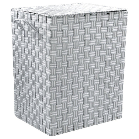 Set di 6 Porta Biancheria Twist Pieghevole Rett In Pp Intrecciato Grigio 40x30x50