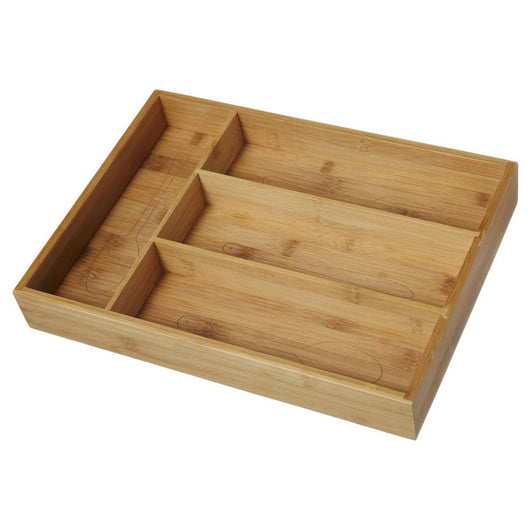 Set di 6 Porta Posate Con 4 Scomparti 35,5x26,3x5 Cm Bamboo