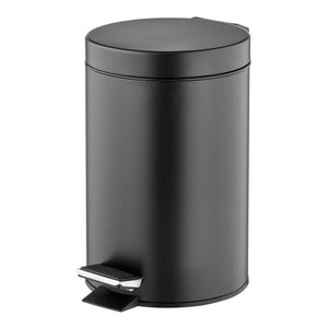 Set di 6 Porta Rifiuti A Pedale 3lit Nero Con Chiusura Soft