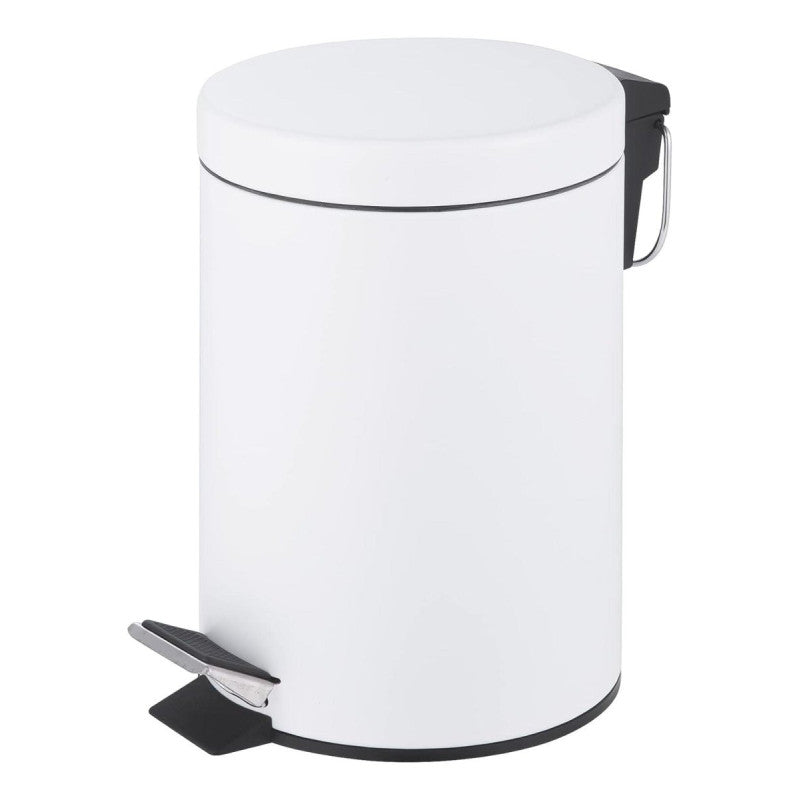Set di 6 Porta Rifiuti A Pedale 5lit Bianco Con Chiusura Soft