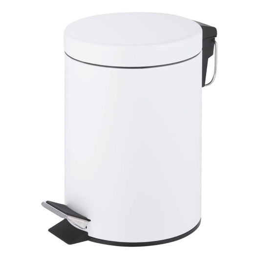 Set di 6 Porta Rifiuti A Pedale 5lit Bianco Con Chiusura Soft